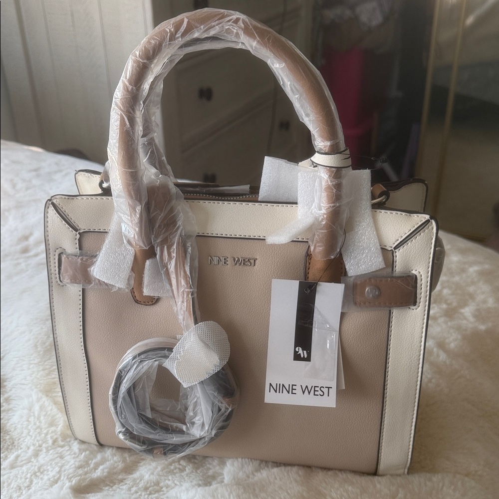 Nine West Beige and Brown Satchel